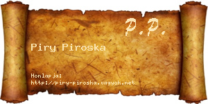 Piry Piroska névjegykártya